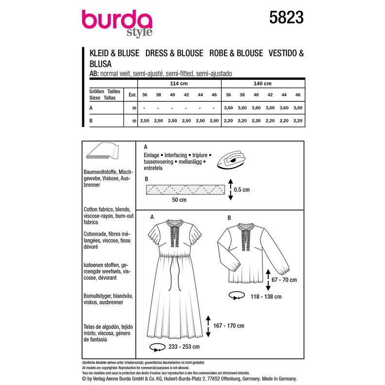 Kjole / Bluse | Burda 5823 | 36-46,  image number 9