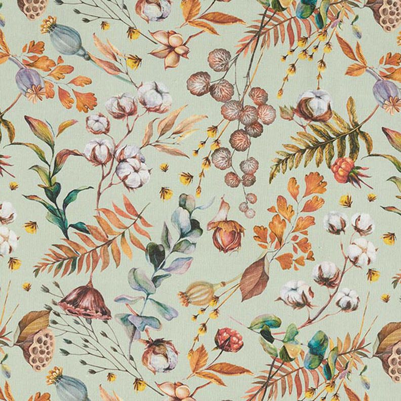 Dekorationsstof halvpanama tørrede planter genanvendt – mint,  image number 1