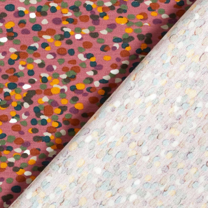 Bomuldsjersey farverig konfetti – malve/pinje,  image number 4