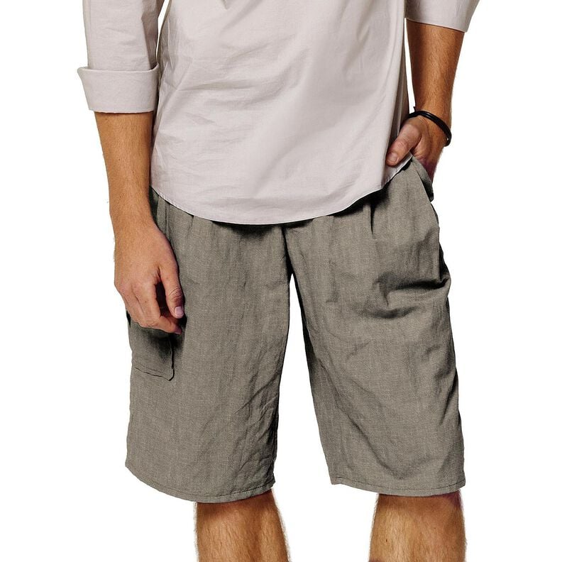 Hørstof ramie mix stonewashed, kraftig kvalitet – mørk taupe,  image number 4