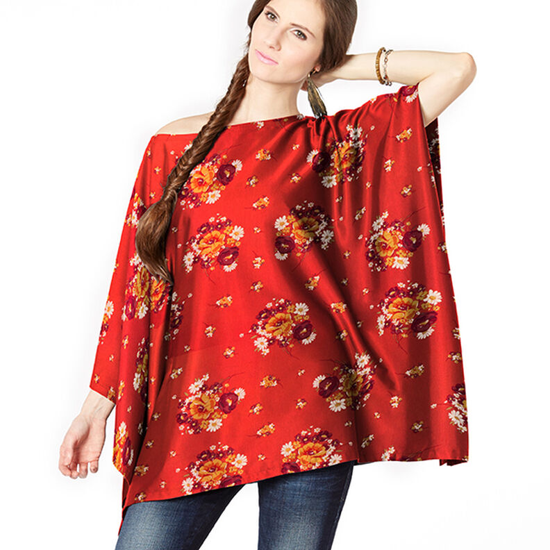 Crepestof blomsterbuket – chili,  image number 5