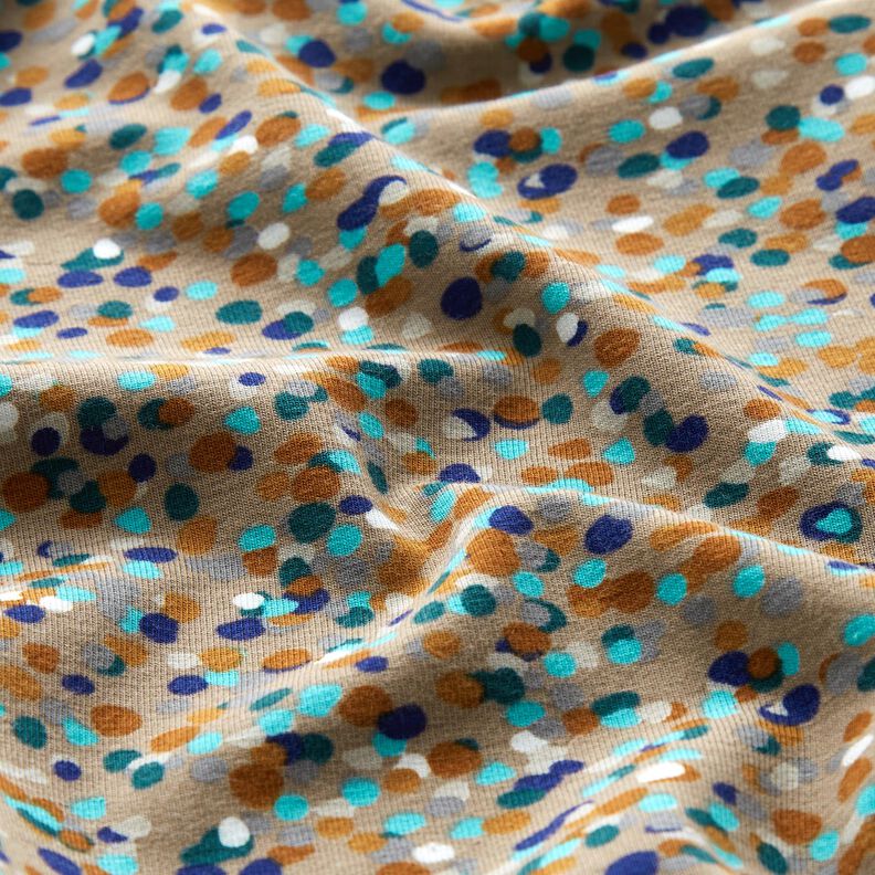 Bomuldsjersey farverig konfetti – sand/blågran,  image number 2