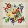 Dekorativt panelstof Gobelin farverige frugter – lysebeige/karminrød,  thumbnail number 1