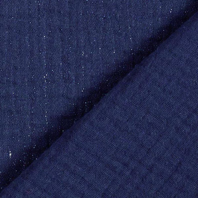 Musselin/Dobbelt-Crincle stof fine glimmerprikker| by Poppy – marineblå,  image number 4