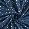 Bomuldsstof Poplin Folietryk julestjerner – natblå/sølv metallic,  thumbnail number 3
