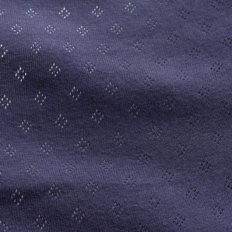 Finstrikjersey med hulmønster – marineblå,  image number 1