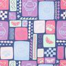 Bomuldspoplin patchwork | Poppy Fabrics – jeansblå/pink,  thumbnail number 1
