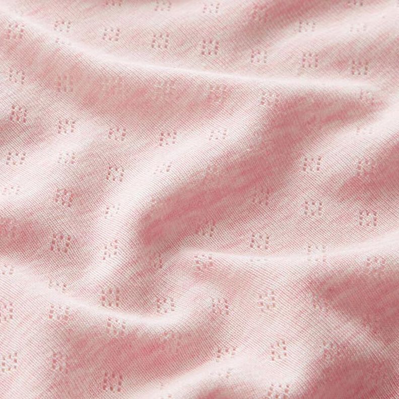 Finstrikjersey med hulmønster Melange – lys rosa,  image number 2