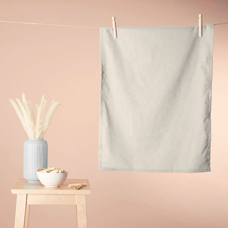 Bomuldsstof Cretonne Ensfarvet – creme,  image number 8