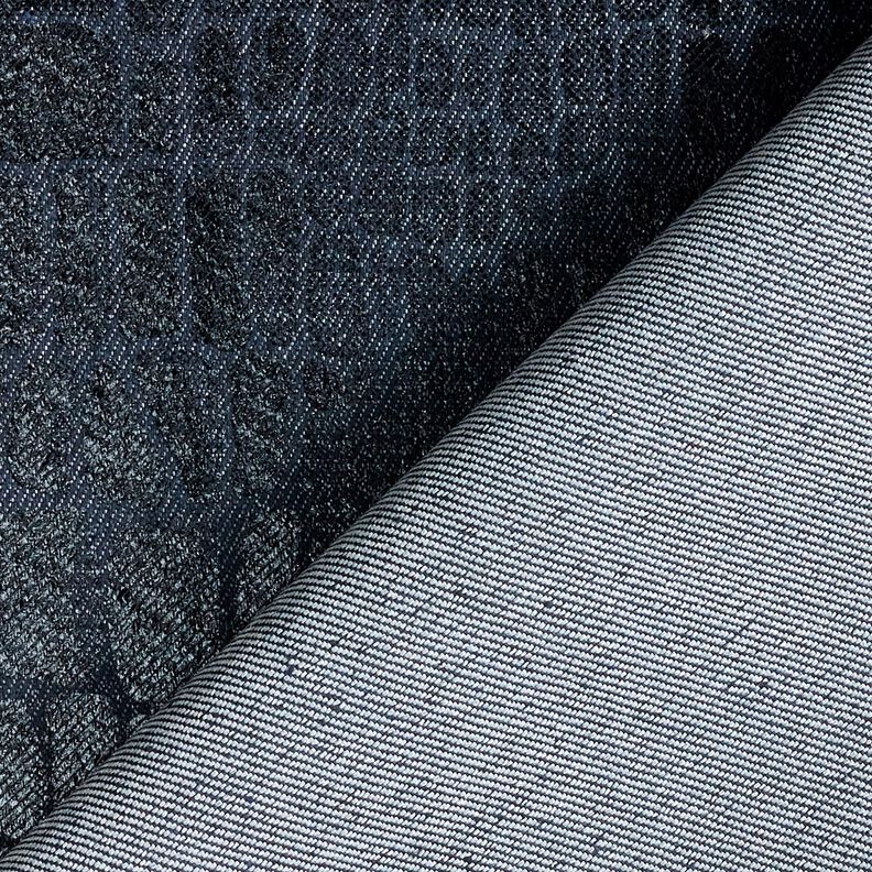 Viskosedenim med reptilmønster – sort-blå,  image number 4