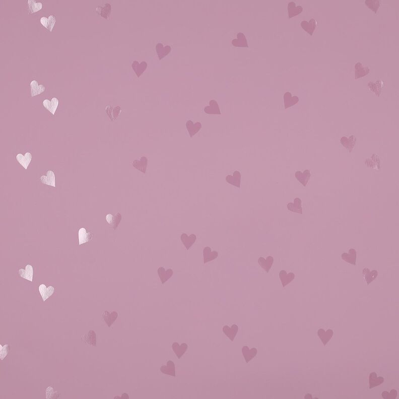 Stof til regnjakker små hjerter | Poppy Fabrics – lys gammelrosa,  image number 1