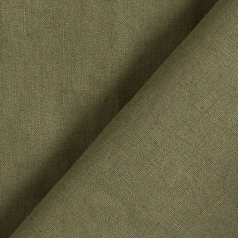 Hør-bomulds-miks Ensfarvet – mørk olivengrøn,  image number 3