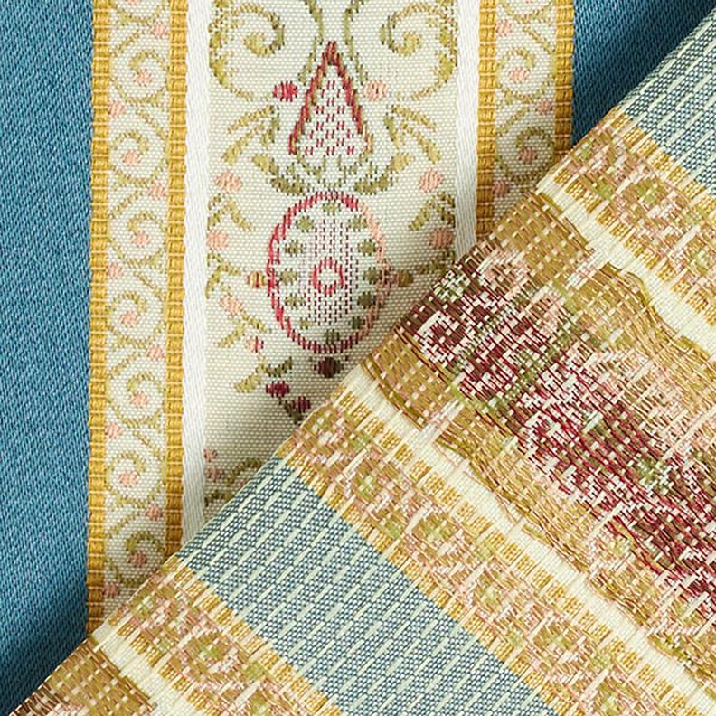 Møbelstof Jacquard Biedermeier Striber – creme/blå,  image number 3
