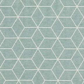 Dekorationsstof Jacquard moderne terninger – reed/elfenben, 