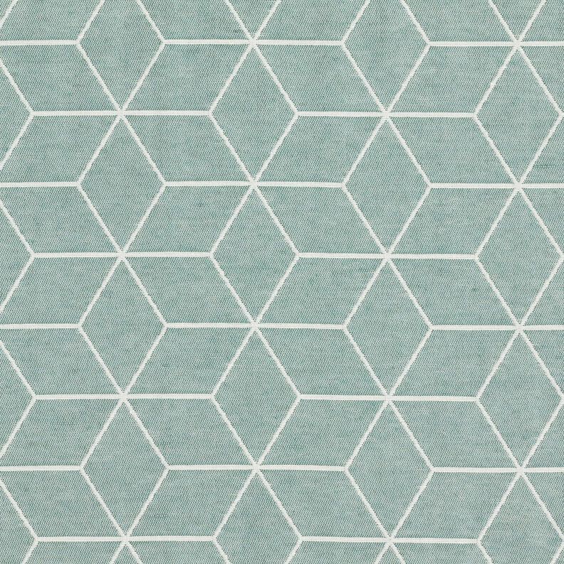 Dekorationsstof Jacquard moderne terninger – reed/elfenben,  image number 1