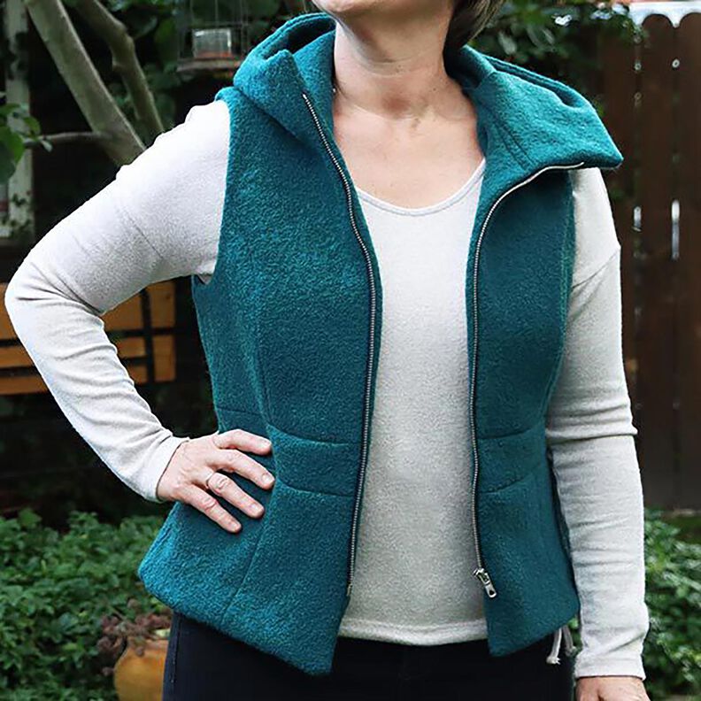 Uld-walkloden – petrol,  image number 9