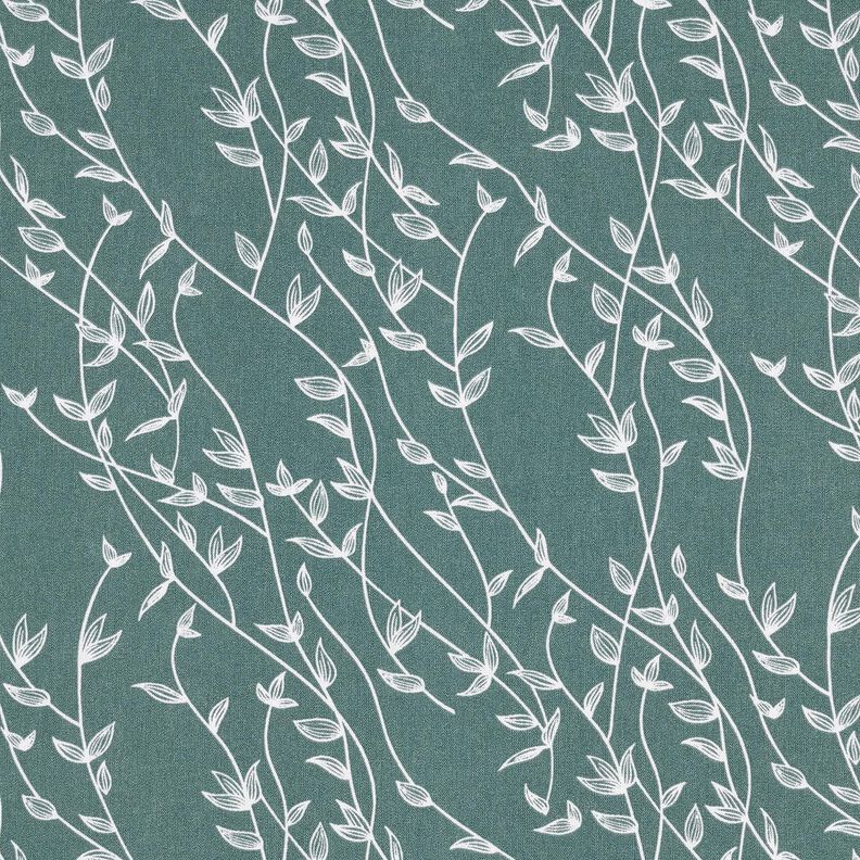 Bomuldspoplin bladranker – blågran,  image number 1