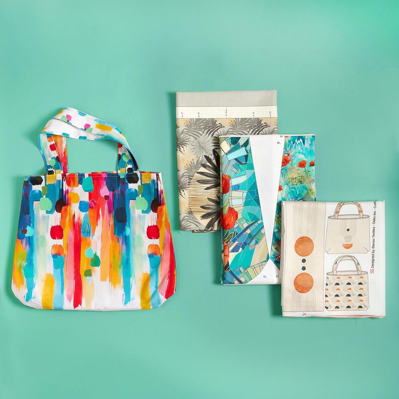 Tasker Panel Canvas Farverige penselpletter – hvid,  image number 9