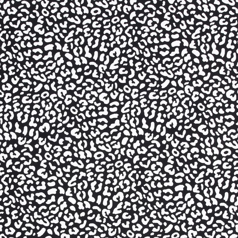 Badetøjsstof Abstrakte leopardpletter – sort-blå/hvid,  image number 1