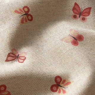Dekorationsstof Halvpanama sommerfugle – natur/rosa, 