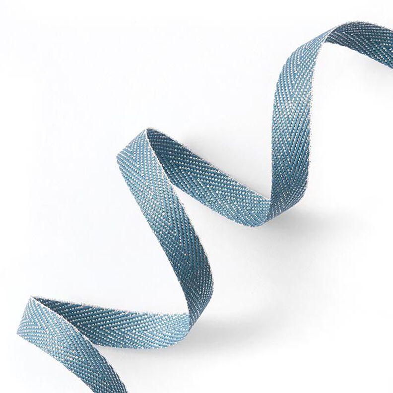 Vævet bånd Metallisk [9 mm] – strålende blå/sølv metallic,  image number 1