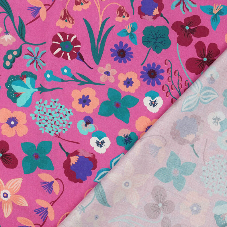 Bomuldspoplin Meadow Flower Digitaltryk | Nerida Hansen – pink/petrol,  image number 4