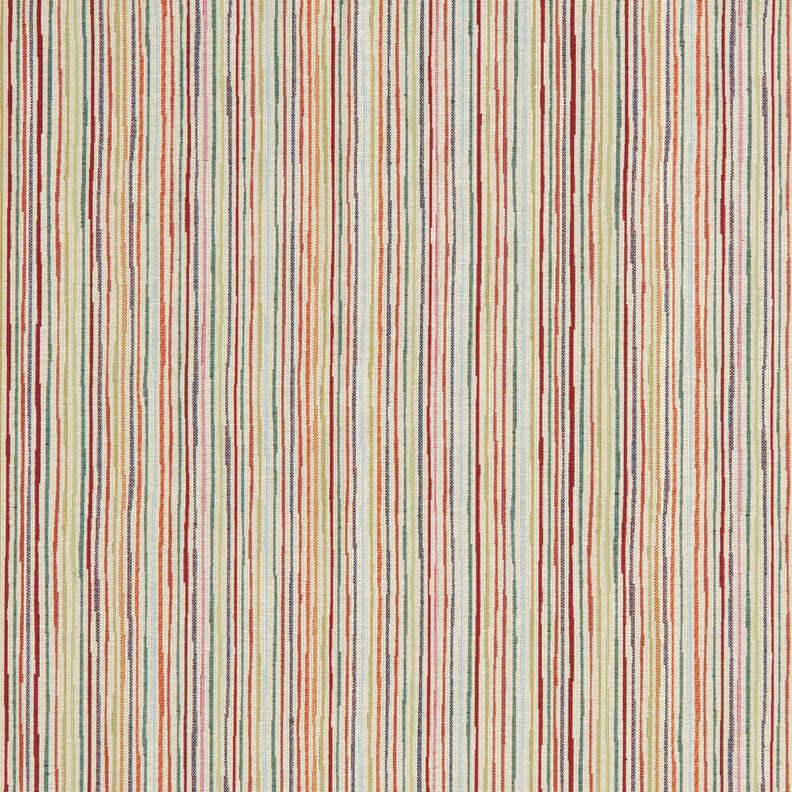 Dekorationsstof Gobelin farverige striber – lysebeige/karminrød,  image number 1