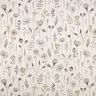 Dekorationsstof Halvpanama blomstertegning – natur/mørkebrun,  thumbnail number 1