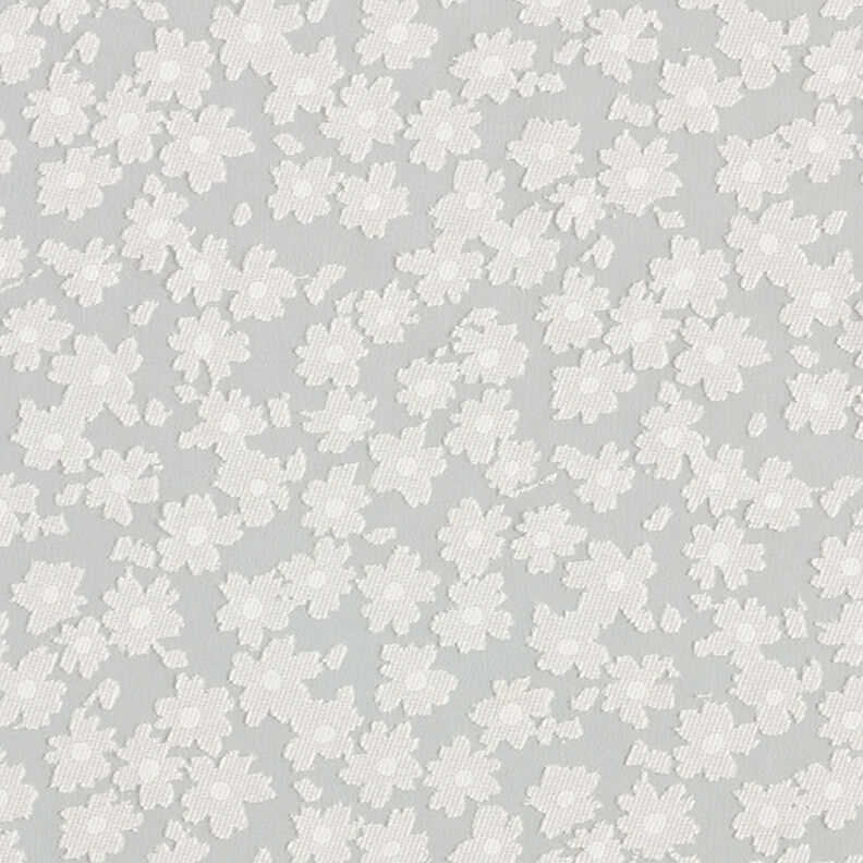Organza ausbrenner-stof blomster – hvid,  image number 1
