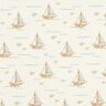 Bomuldsjersey Sejlbåde og fisk Digitaltryk – uldhvid,  thumbnail number 1