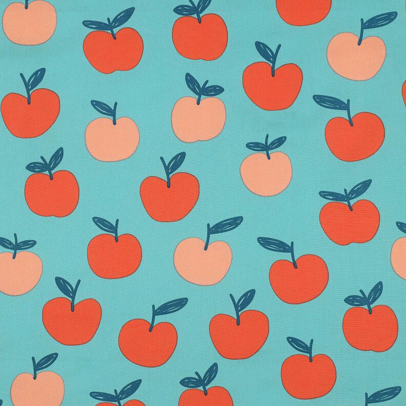 Bomuldspoplin store æbler | Poppy Fabrics – aquablå/laksefarvet,  image number 1