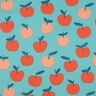 Bomuldspoplin store æbler | Poppy Fabrics – aquablå/laksefarvet,  thumbnail number 1
