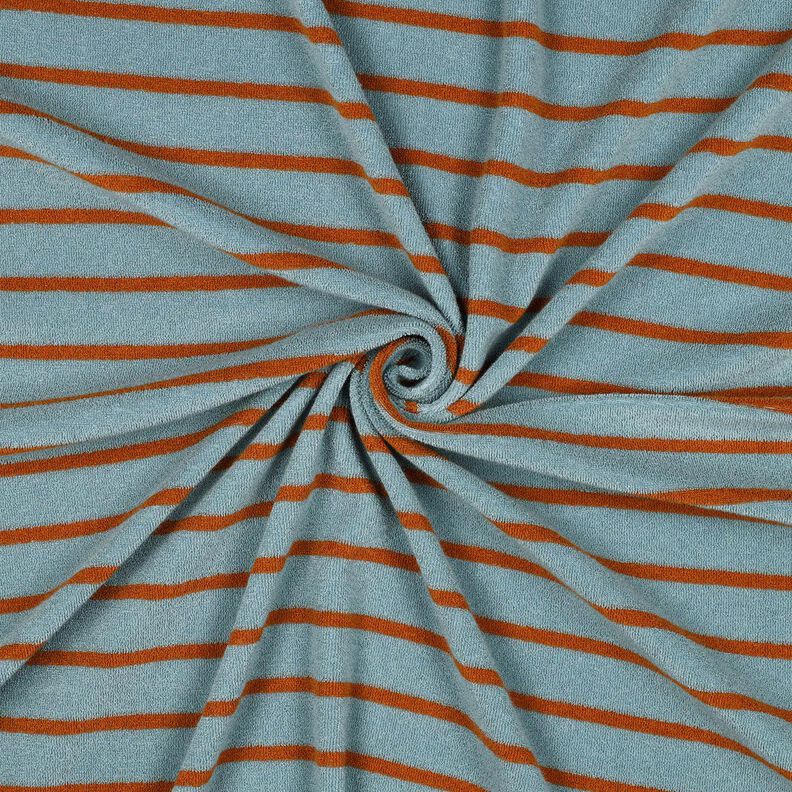 frottéjersey striber | Poppy Fabrics – dueblå/kobberfarvet,  image number 3