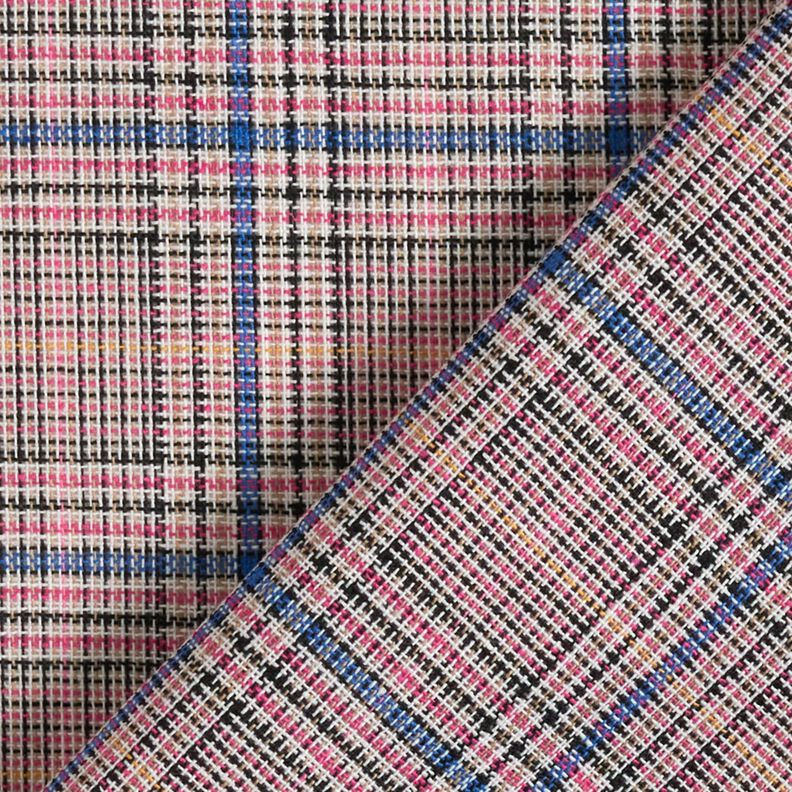 Bomuldsblanding fint ternet mønster – intens pink/kongeblå,  image number 4