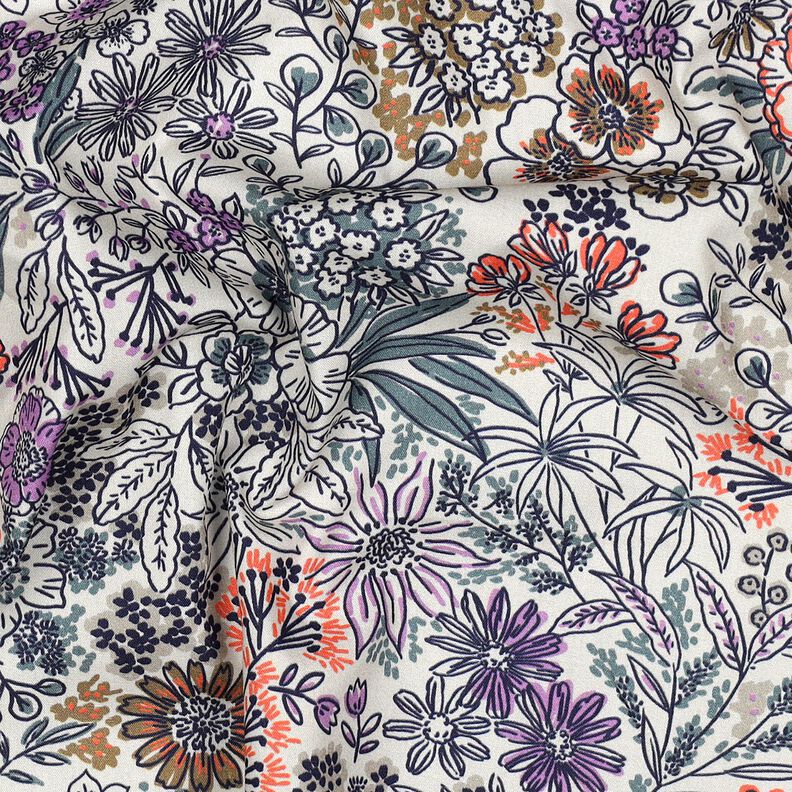 Bomuldspoplin vilde blomster | Poppy Fabrics – hvid,  image number 2