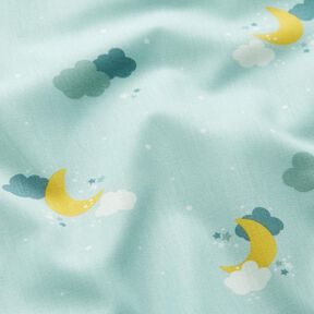 Bomuldspoplin stjernehimmel – lys mint, 