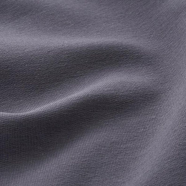 Let French Terry ensfarvet – sort-blå,  image number 4