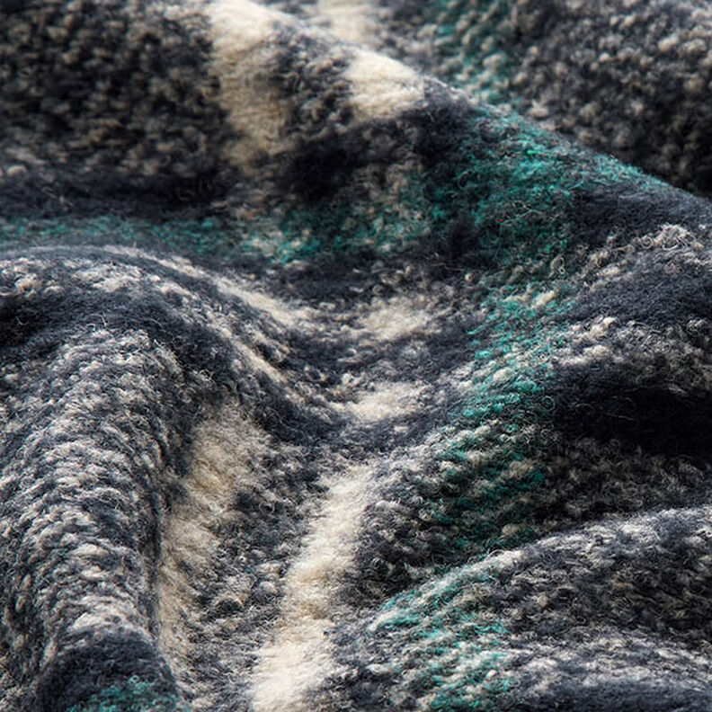 Frakkestrik uldblanding store tern – natblå,  image number 2