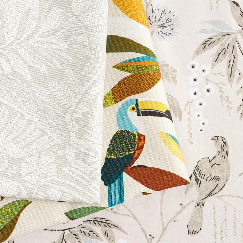 Dekorationsstof Bomuldssatin tropisk jungle &ndash; cashew,  image number 5