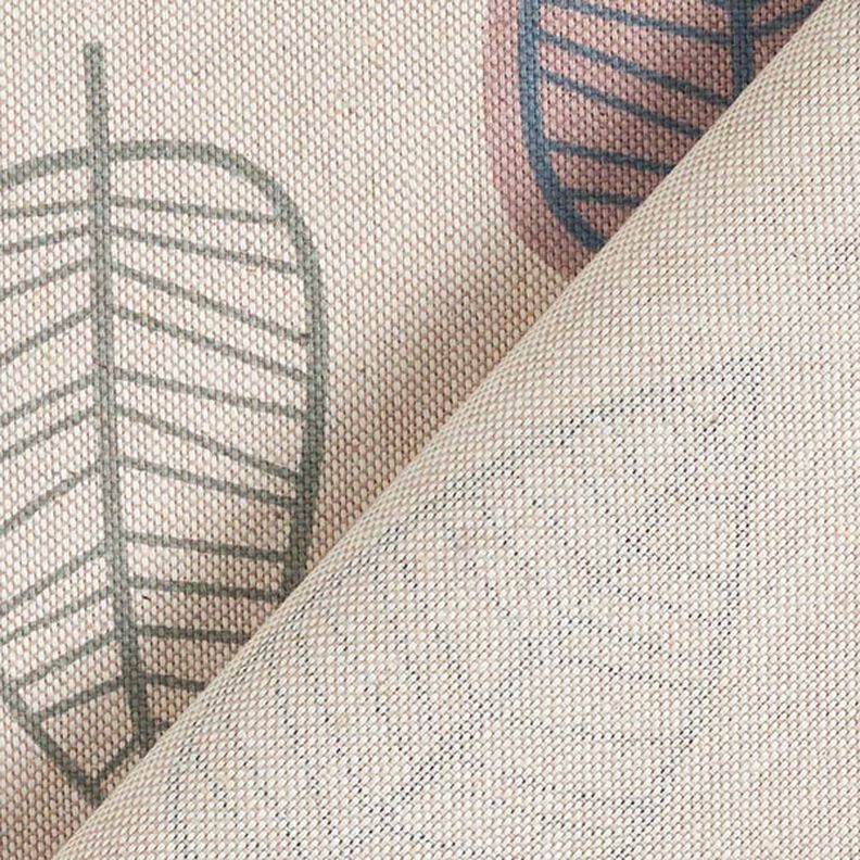 Dekorationsstof Halvpanama Retro-blade – lys gammelrosa/natur,  image number 4