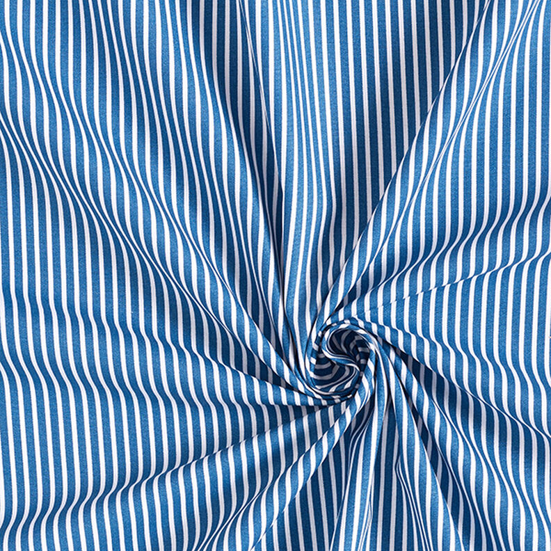 Bomuldspoplin Striber – jeansblå/hvid,  image number 3