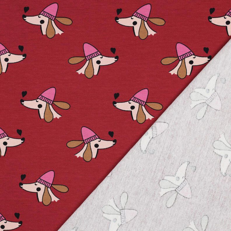 Sommersweat Hund med hue | Poppy Fabrics – mørkerød/pink,  image number 3