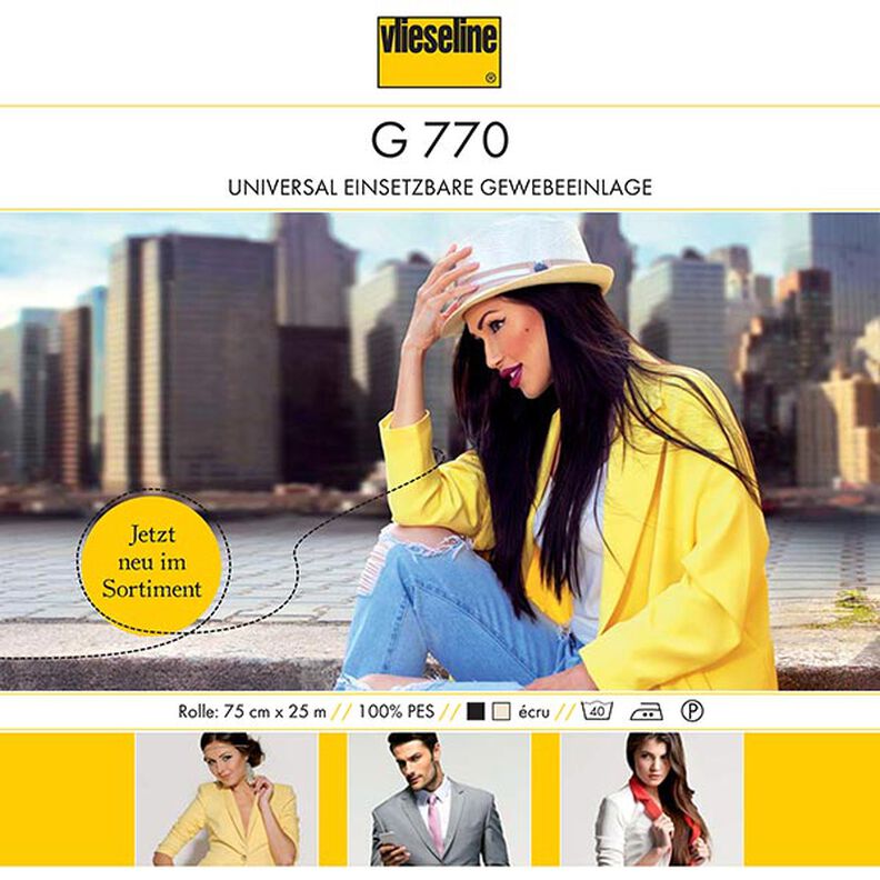 G 770 Vævede Indlæg | Vlieseline – sort,  image number 2