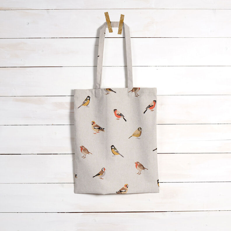 Dekorationsstof Halvpanama små havefugle – natur,  image number 9