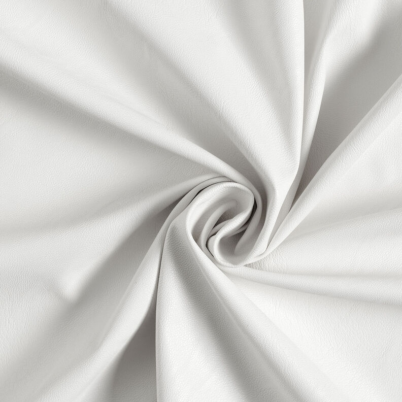 Imiteret skind stretch ensfarvet – hvid,  image number 1