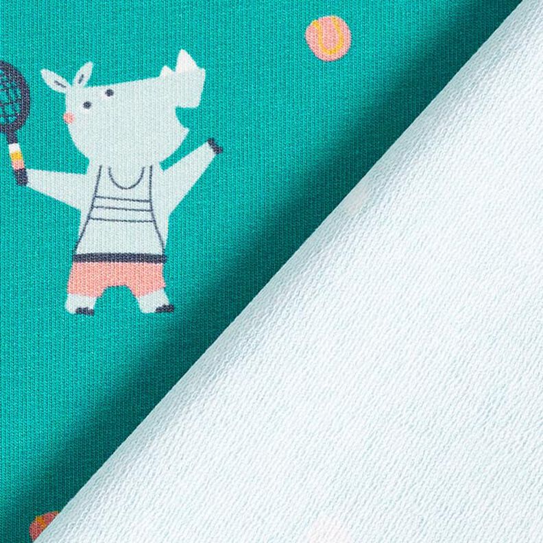 French Terry Sommersweat tennis-dyr | PETIT CITRON – petrol,  image number 7