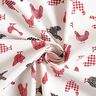 Bomuldsstof Cretonne Høns – uldhvid/chili,  thumbnail number 3