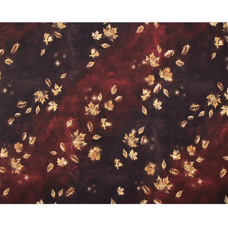 French Terry Gyldent efterår | Glitzerpüppi – bourgogne-farvet/guld,  image number 5