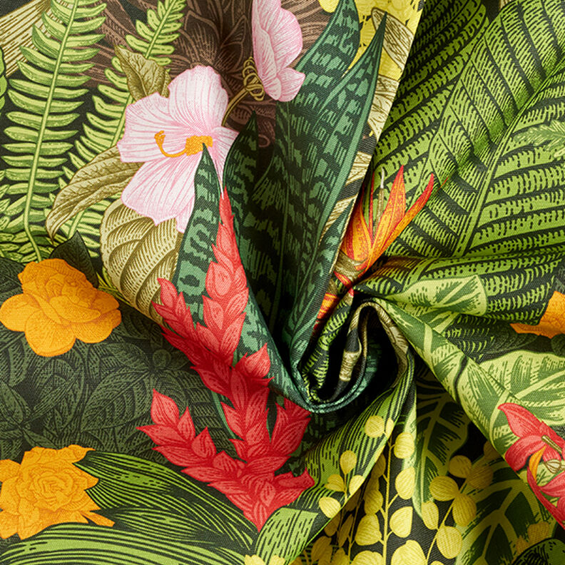 Outdoorstof Canvas eksotiske planter – mørkegrøn,  image number 3