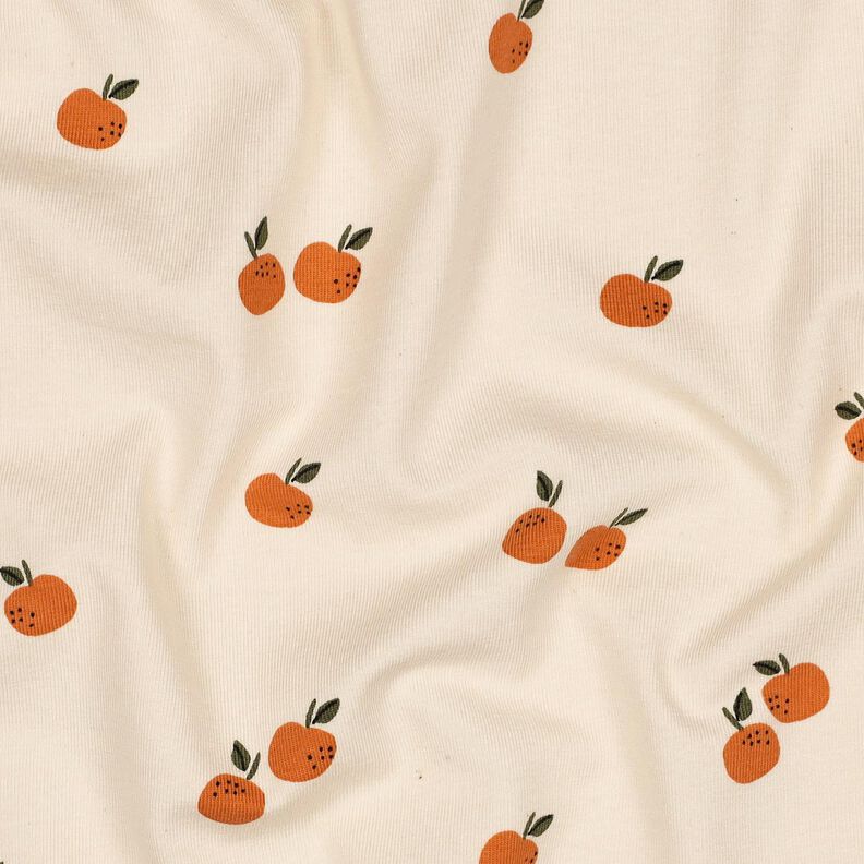 GOTS Bomuldsjersey appelsiner | Poppy Fabrics – lysebeige/karamel,  image number 2